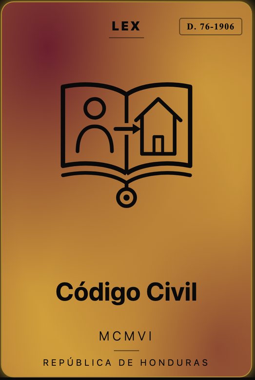 La misma portada de oro, con el Código Civil leído entero