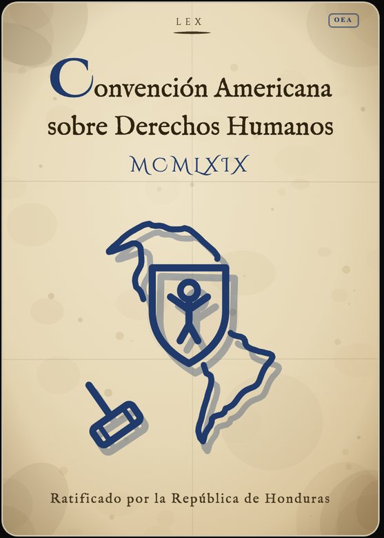 Portada de papel antiguo de la Convención Americana sobre Derechos Humanos