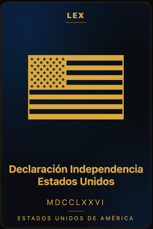 Portada de la Declaración de Independencia de los Estados Unidos, 1776