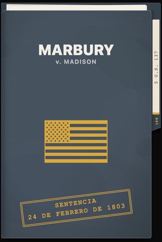 Carpeta de la sentencia Marbury v. Madison, de la Corte Suprema de Estados Unidos, 24 de febrero de 1803