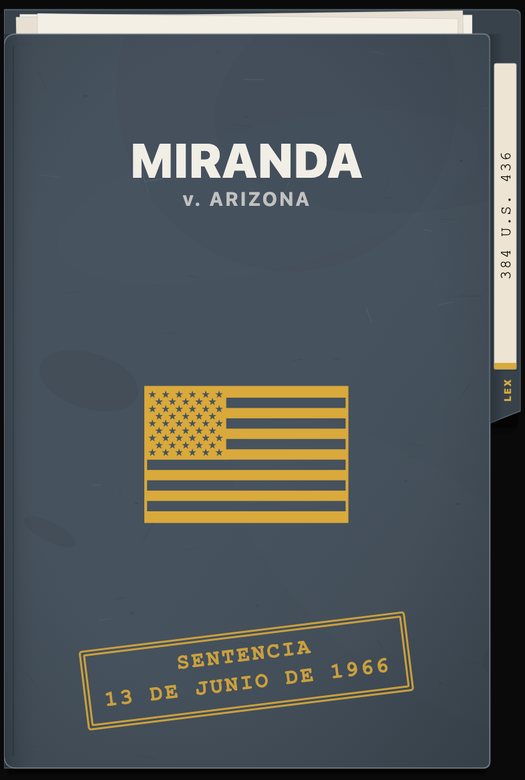 Carpeta de la sentencia Miranda v. Arizona, de la Corte Suprema de Estados Unidos, 13 de junio de 1966